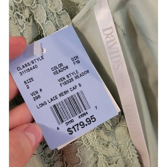 David's Bridal Bridesmaid Dress, size 2, Meadow Lace Fitted and Flowy - Picture 6 of 6